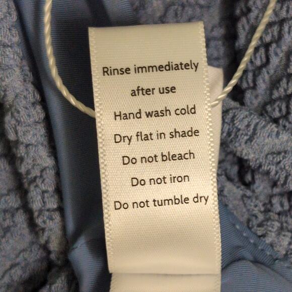 Andie Symi Top Bikini Macrame Slate Blue Adjustable V-neck Ruched S New - Picture 7 of 10